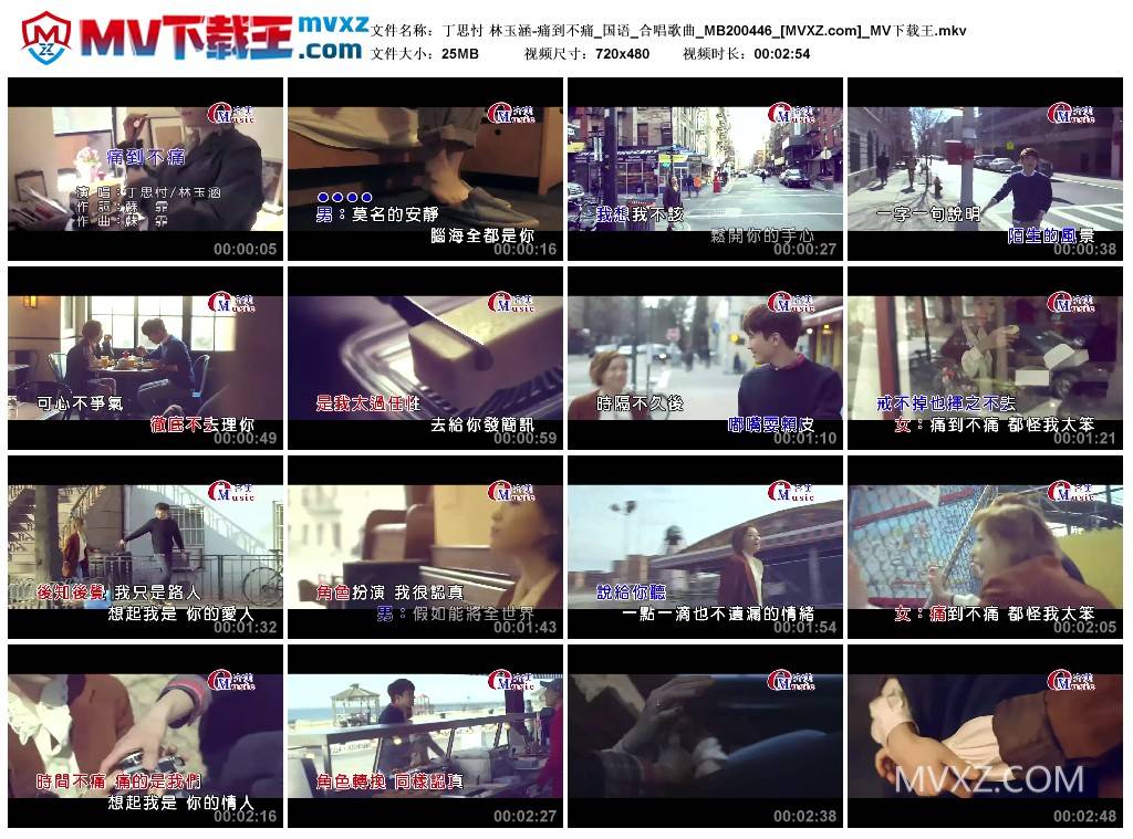 丁思忖 林玉涵-痛到不痛_国语_合唱歌曲_MB200446